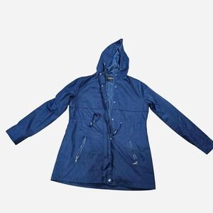 Navy blue Ambiance woman's hooded jacket, size medium, lightweight‎